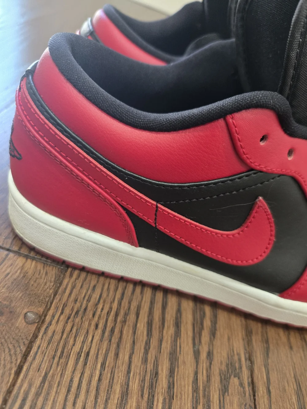 Air Jordan 1 Low Red And Black Sneakers Black and Red Size 9.5